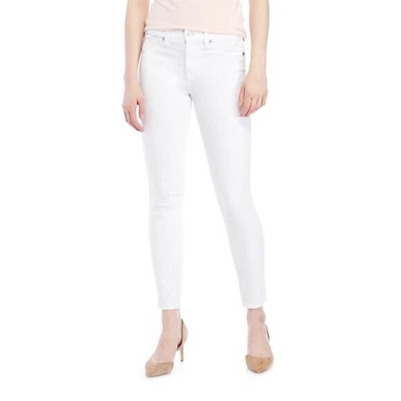 7 For All Mankind Ankle Skinny Jean with Faux Pockets White Size 32 - Picture 1 of 14
